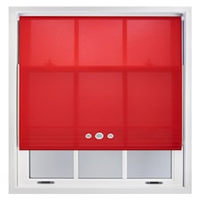 FURNISHED Daylight Roller Blinds with Triple Round Eyelets Easy Install Cut to Size | Red | Red | (W) 240cm x (L) 165cm