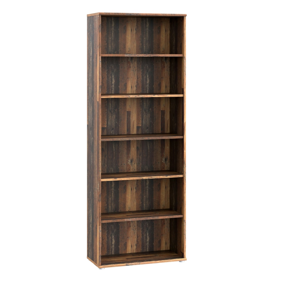 image 1 of Essential Wide 5 Shelf Bookcase in Vintage Oak