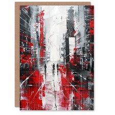 Figures Lodz Poland Street Abstract Him Her Birthday Card