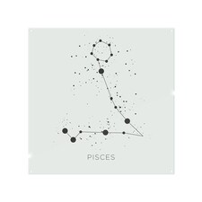Star Constellation Zodiac Pisces Dining Splash Back | White