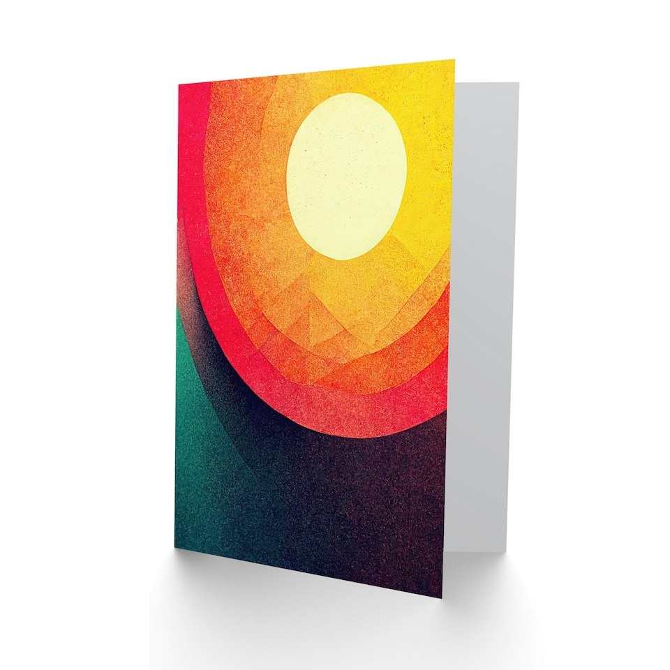 image 1 of Bold Abstract Sunrise Birthday Card