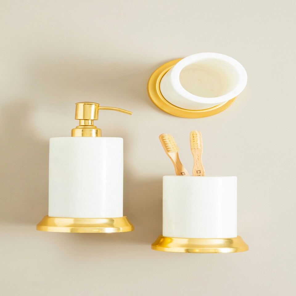 image 1 of Mako White Marble Tumbler
