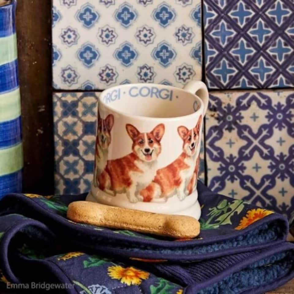 image 1 of Mug: 1 x 300ml Emma Bridgewater Pembroke Welsh Corgi 1/2 Pint Mug, Ceramic White