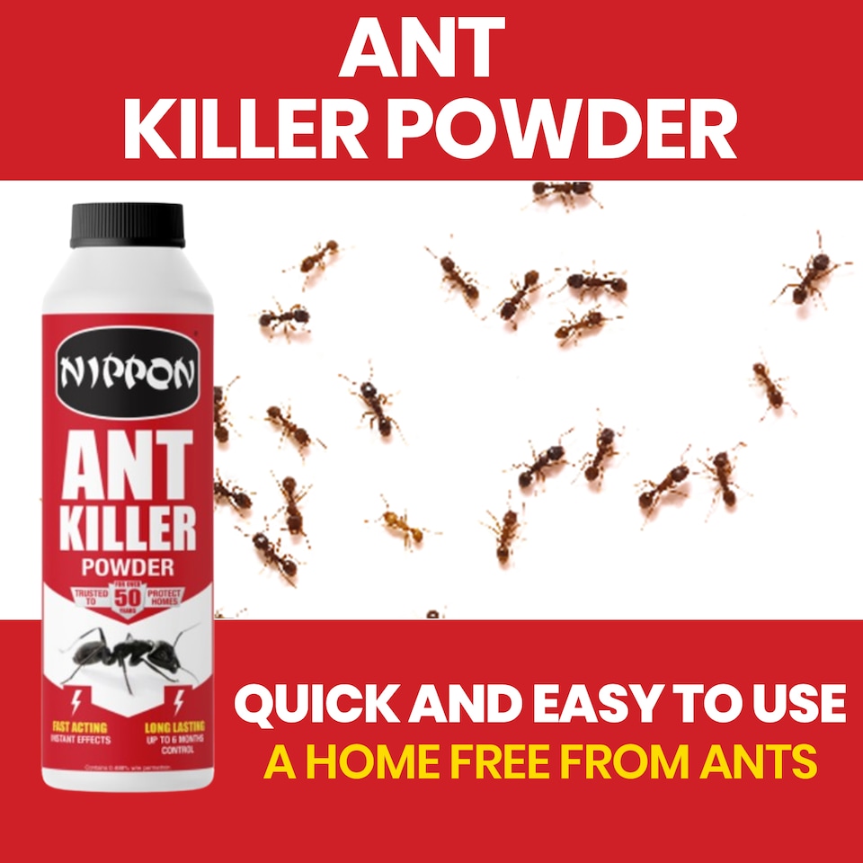 image 1 of Nippon Ant Killer Powder 500g Fast-Acting Crawling Insect Control Indoor & Outdoor Use Kills on Contact Up to 6 Months Protection | White | 1