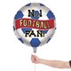 image 2 of Blue & Red No. 1 Football Fan Round Foil Helium Balloon 46cm / 18 in Blue