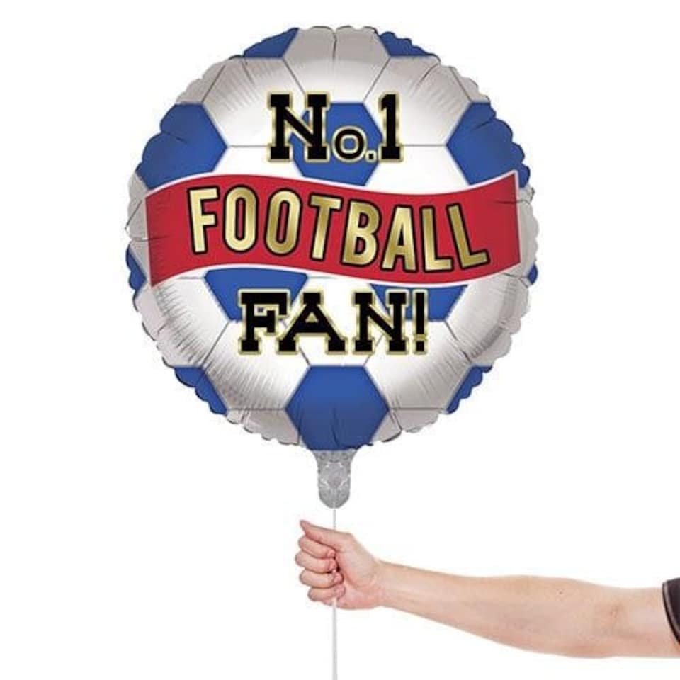 image 1 of Blue & Red No. 1 Football Fan Round Foil Helium Balloon 46cm / 18 in Blue