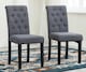 image 1 of Set of 2 Tufted Button Back Fabric Dining Chairs Grey by MCC Direct