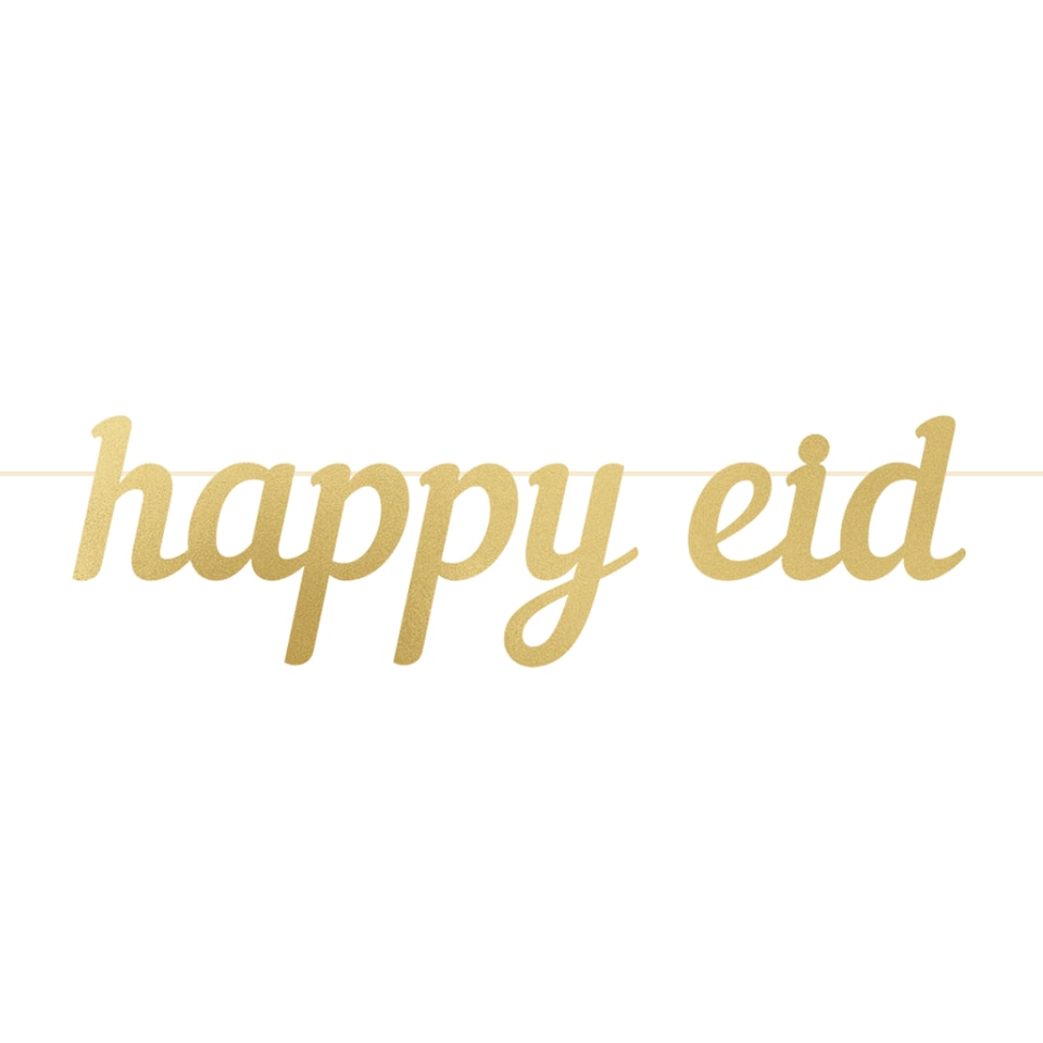 Happy Eid Letter Banner - Gold