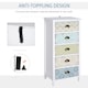 image 5 of HOMCOM Storage Chest Unit Dresser 5 Drawer Retro Style Wood White Entryway