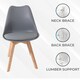 image 6 of Modern Dining Table with 4 Grey Plastic Chairs with faux leather padded seats