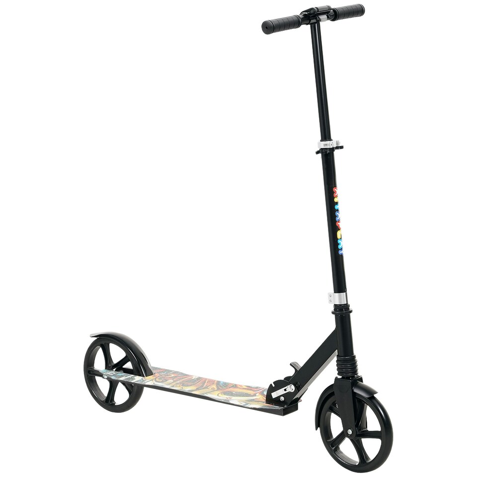 image 1 of AIYAPLAY Kids Scooter, Foldable Kick Scooter w/ Adjustable Handlebar, Black