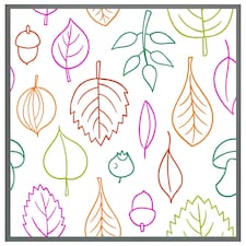 Multi colour leaves illustration (Picture Frame) Grey | XL