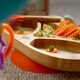 image 5 of Tiny Dining Children's Bamboo Suction Fox Plate - Black Black