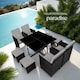 image 8 of Garden Table and Chairs Bilbao - 8 seats, weather and UV-resistant, rain cover | Black | black/grey | 1