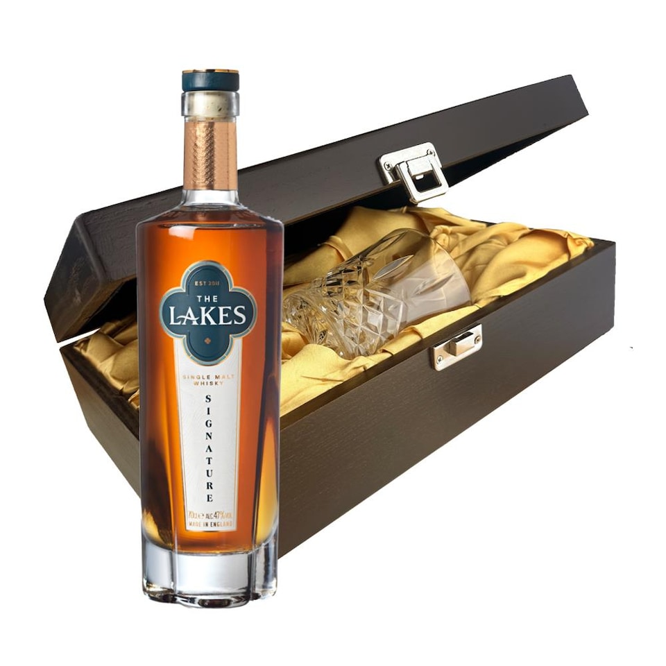 image 1 of Lakes Signature Single Malt Whisky In Luxury Box With Crystal Glass Tumbler 70cl 47 abv
