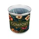 image 4 of Dark Hibiscus Compost Caddy - Metal 2L Decorative Kitchen Food Waste Bin