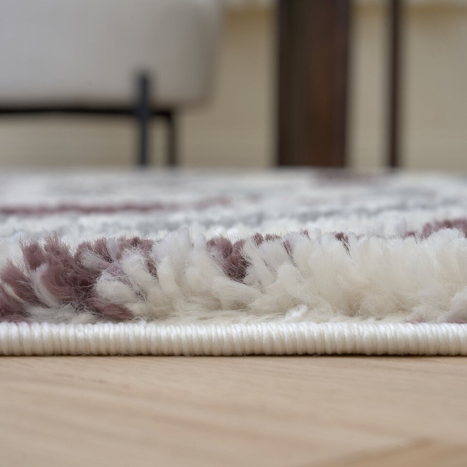 image 1 of The Rugs Moodi Collection Abstract Design Shaggy Soft High Pile Living Room Floor Rug and Runner