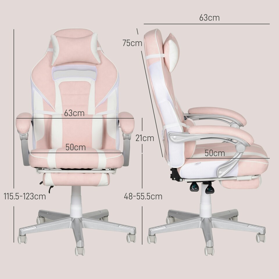 image 1 of HOMCOM PU Leather Gaming Chair with Footrest 150 Degree Reclining Back