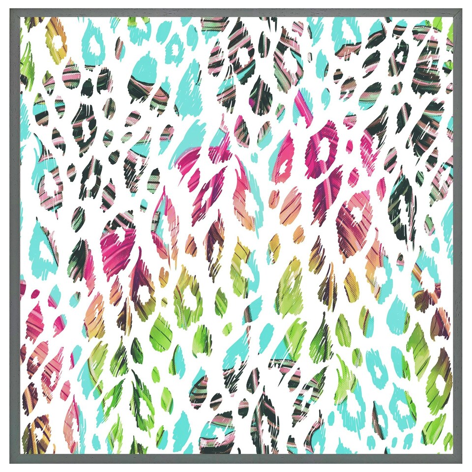 image 1 of Multi coloured leopard spots (Picture Frame) White | S