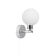 image 3 of Pair of Polished Chrome IP44 Bathroom Globe Wall Light With Pull Cord Switch | Chrome | 2