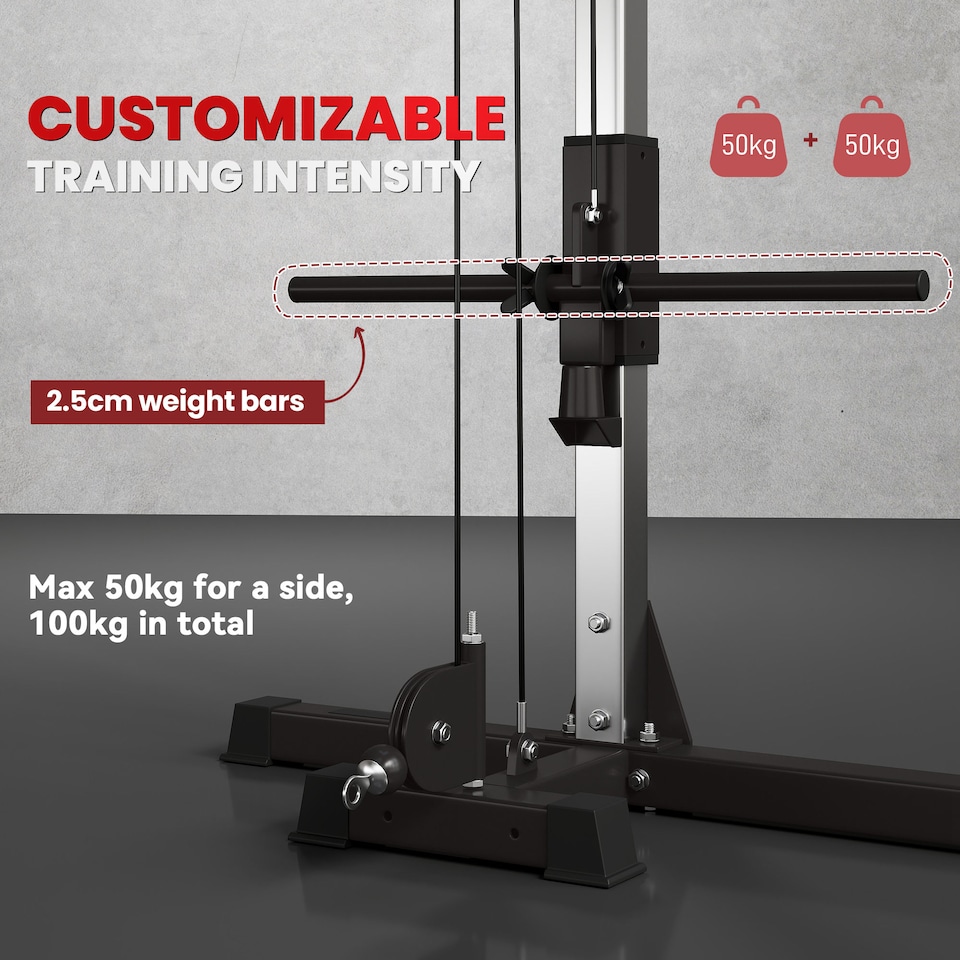 image 1 of SPORTNOW Cable Crossover Machine for Full Body Strength Training