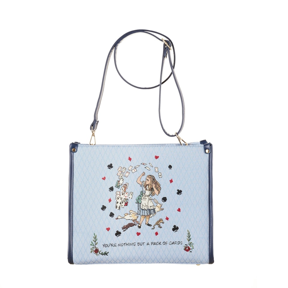 image 1 of Signare City Handbag - Alice in Wonderland Nothing But Cards Blue