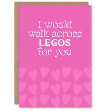 I Would Walk Across Toy Blocks For You Funny Romance Anniversary Card