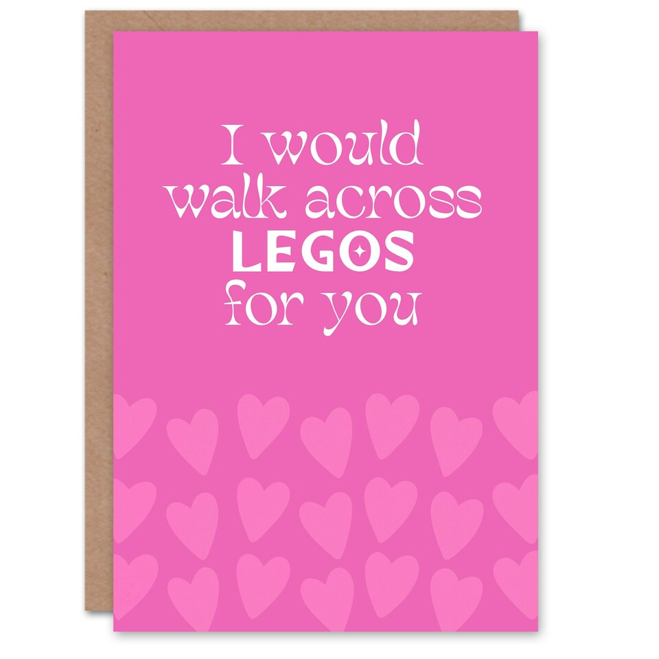 image 1 of I Would Walk Across Toy Blocks For You Funny Romance Anniversary Card