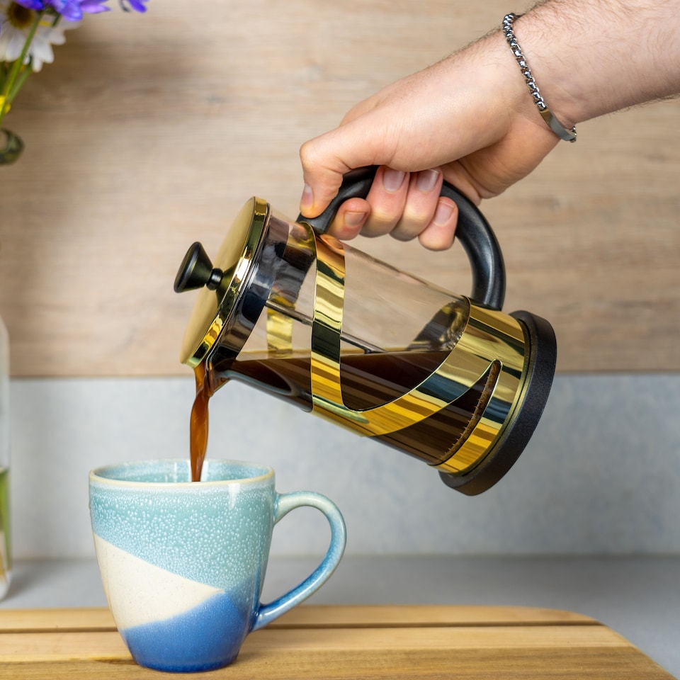 image 1 of Café Olé Classico Cafetière, Gold, 800ml / 6 Espresso Cups, French Press Coffee Maker