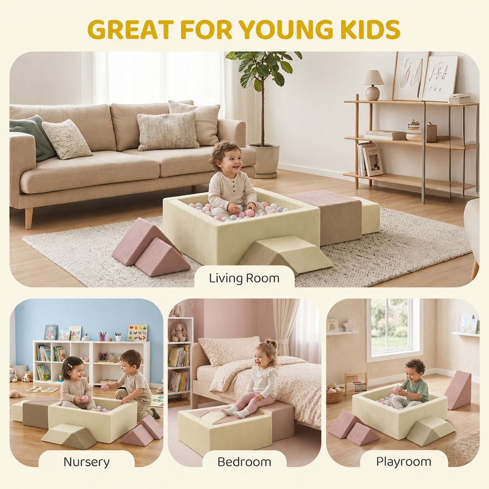 image 1 of AIYAPLAY 9 Pieces Soft Play Sets with Tangram Play, Removable Cover