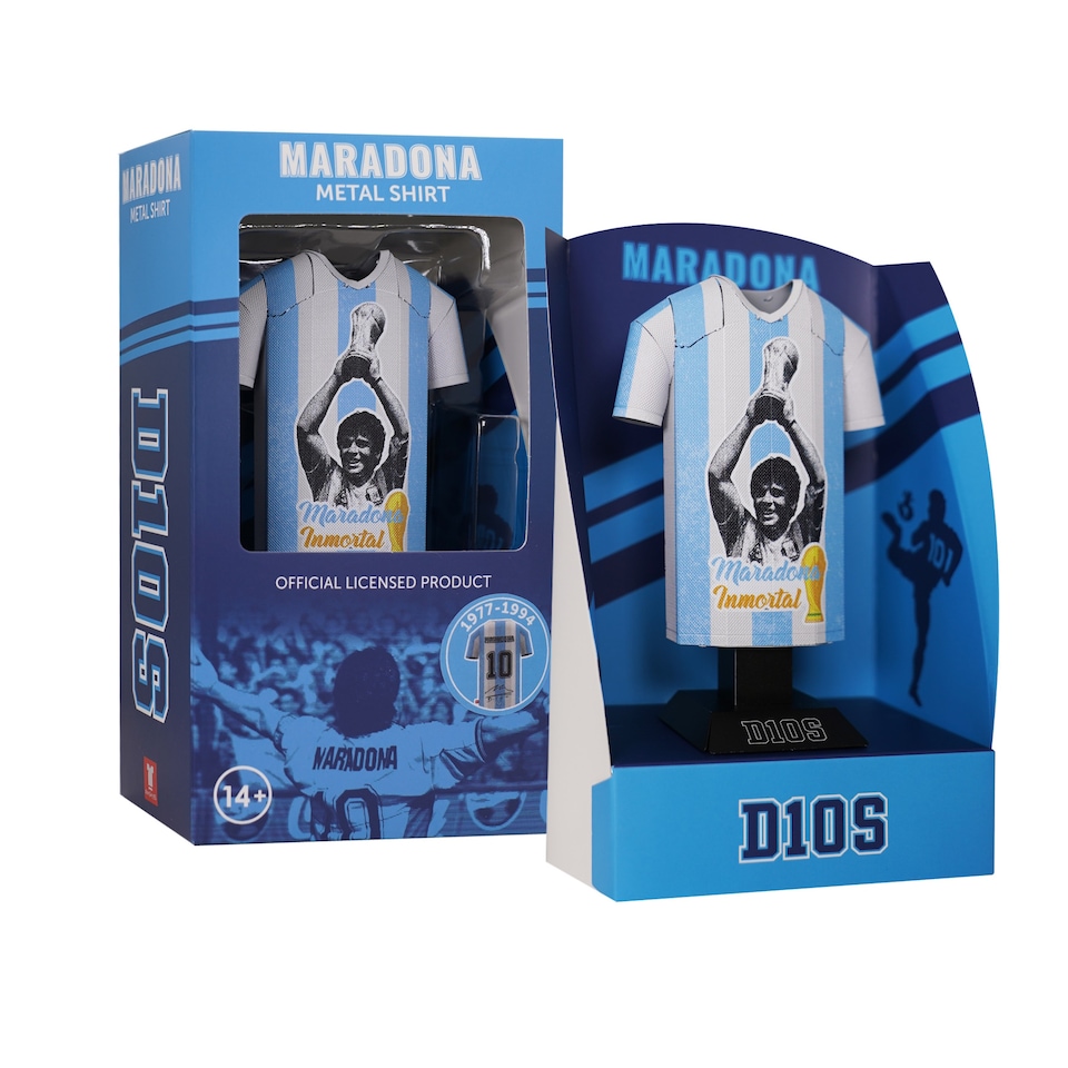 image 1 of RadStuff Metal Alloy Football Shirt - Maradona The Immortal 1977-94
