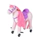 image 1 of HOMCOM Plush Walking Horse Ride On Toy with Wheels and Realistic Sounds Rocking Horse for Girls Boys 2 Plus Years Old, 50cm Tall, Pink