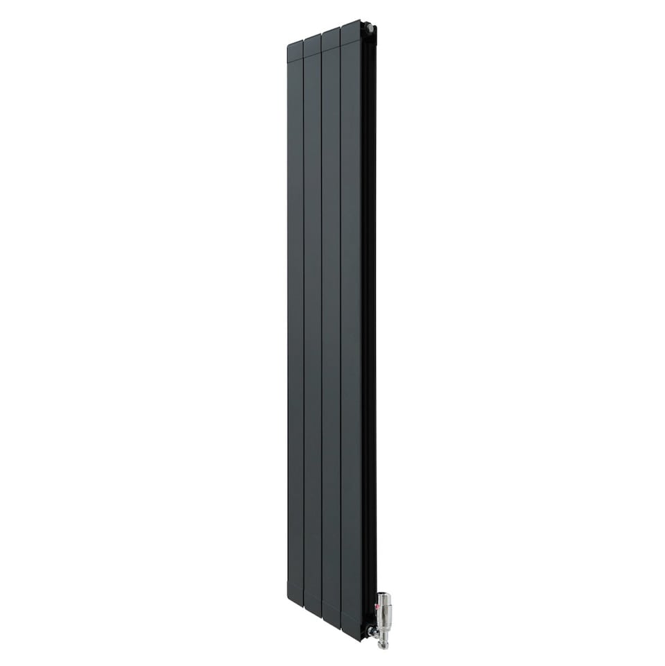 image 1 of Aluminium Radiator & Valves 1800mm x 315mm Anthracite Grey