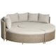 image 1 of Outsunny 5 PCs Outdoor Rattan Lounge Chair Round Daybed Table Set w/ Cushion