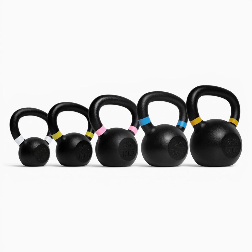 image 1 of GYM SETS Cast Iron Kettlebells- (4kg-6kg-8kg-12kg-16kg Kettlebell Set)