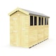 image 1 of 4 x 12 Feet Apex Shed - Single Door With Windows - Wood - L358 x W118 x H217 cm | Brown