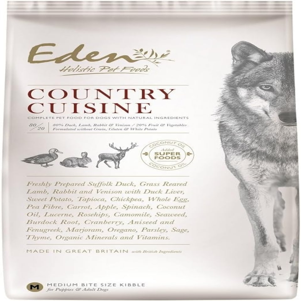 Eden Dog Food 80/20/0"Country Cuisine" Medium Kibble 12kg
