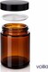 image 2 of Cosmetic Amber Glass Jar Set - UV Protection for Powder, Lotion and Cream