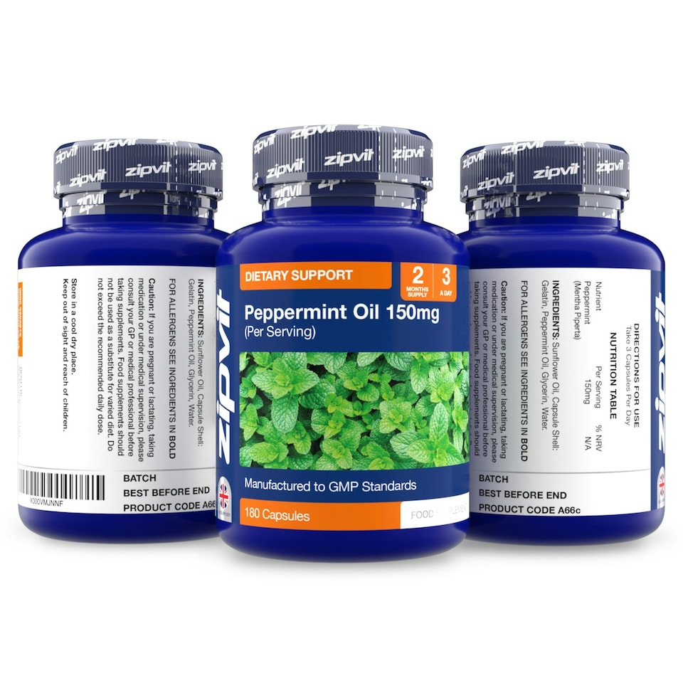 image 1 of Zipvit Peppermint Oil 150mg, High Purity Peppermint Extract, 180 Softgels, 2-Month Supply