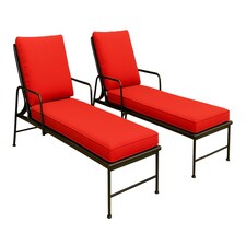 Sun Lounger Outdoor Garden Deck Bed Cushion Waterproof Recliner Pad Removable Cover | Red