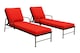 image 1 of Sun Lounger Outdoor Garden Deck Bed Cushion Waterproof Recliner Pad Removable Cover | Red