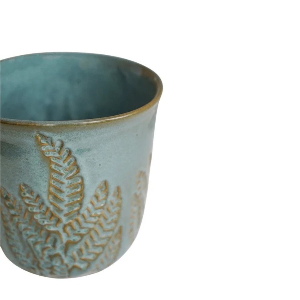 image 1 of Kew Reactive Glaze Planter - Ceramic - L18 x W18 x H17 cm - Emerald Green