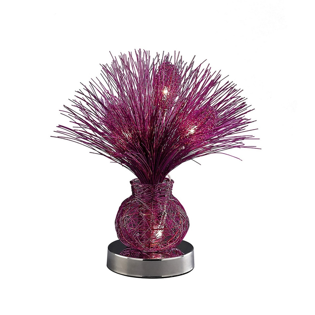 (DH) Lenore Table Lamp 4 Light G4 Purple/Polished Polished Chrome, NOT LED/CFL Compatible