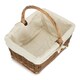 image 1 of Rectangular Unpeeled Willow Shopping Basket with White Lining White | White | L
