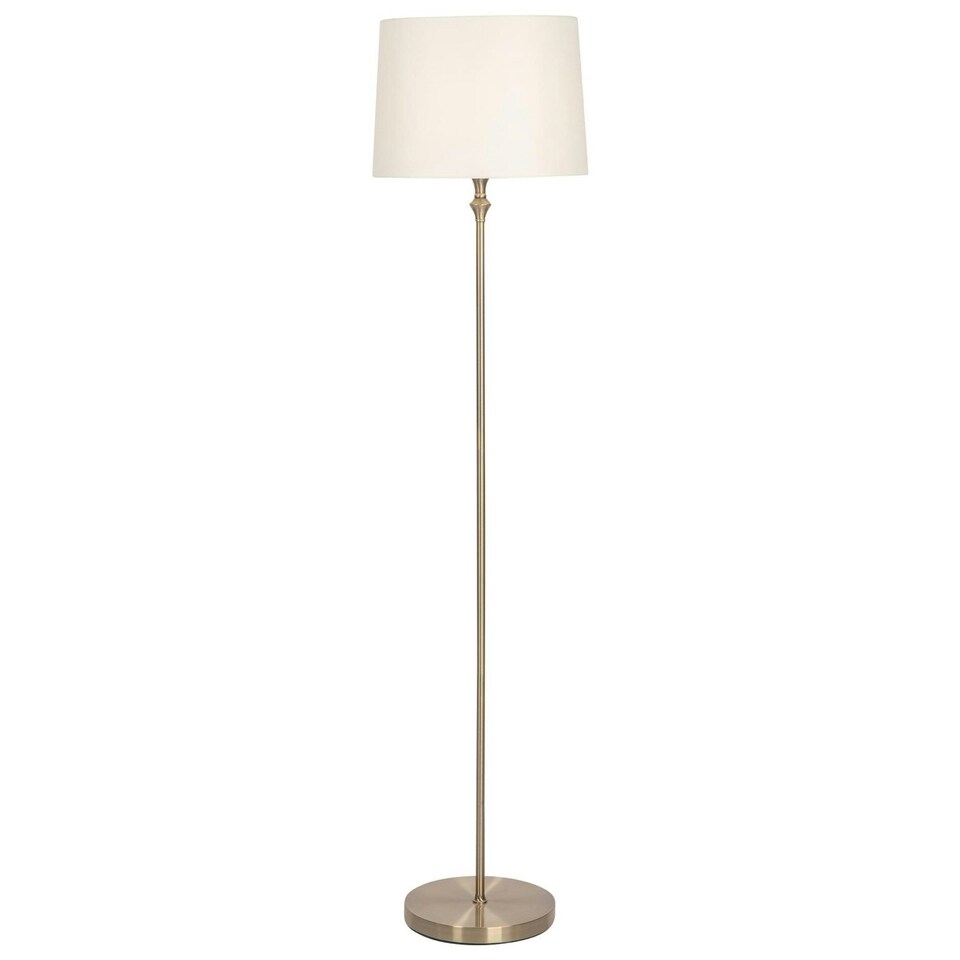 image 1 of First Choice Lighting Antique Brass Floor Lamp with Cream Shade Bronze | Cream