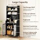 image 5 of COSTWAY Kitchen Pantry Storage Cabinet with Large Countertop Black