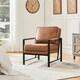 image 1 of Yaheetech Retro Accent Chair with Metal Arms Back Cushion Brown | Light Brown