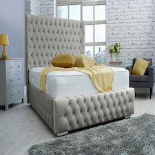 Dino Plush Superking Bed Frame - Silver