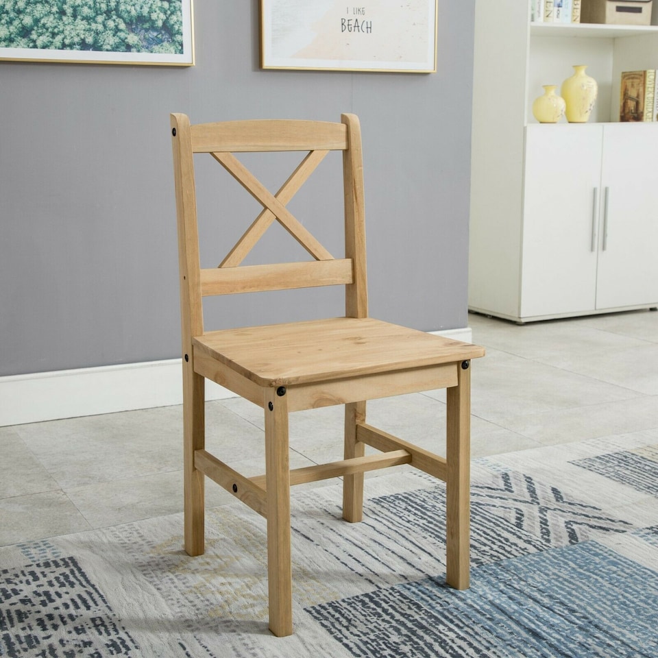image 1 of Solid Wooden Kitchen Dining Table and 4 Chairs