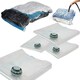 image 2 of Pack Of 3 Small 50x70cm Reusable Vacuum Compression Zipper Storage Bags With Airtight Valve For Home Use & Traveling White